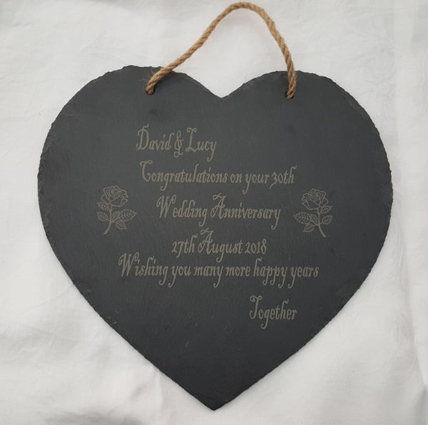 Hanging Slate Hearts.