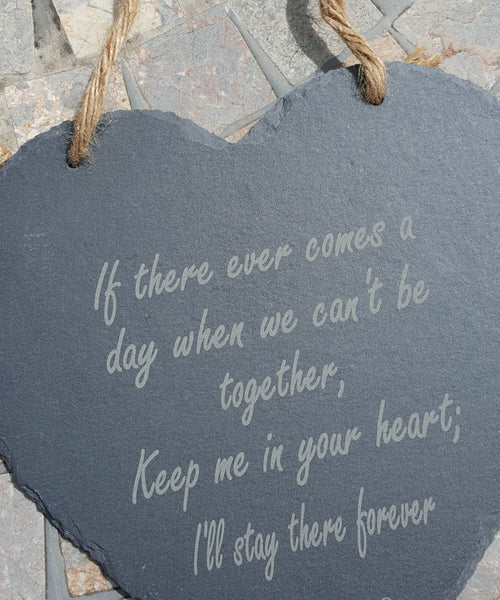 Hanging Slate Hearts.