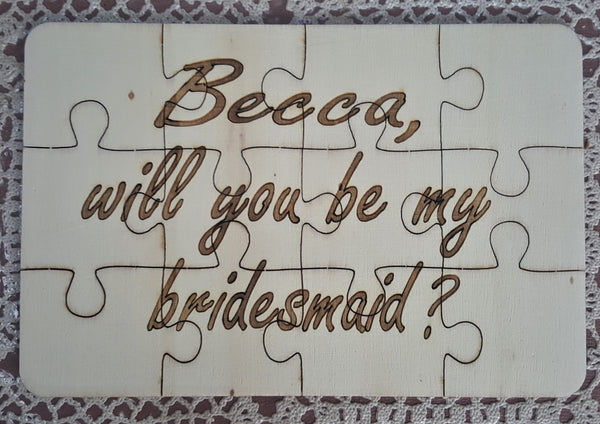 Puzzle Message Pieces in a Decorative Bag.