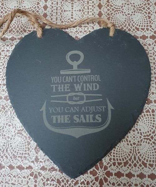 Personalised Heart Shaped Plaque - Slate