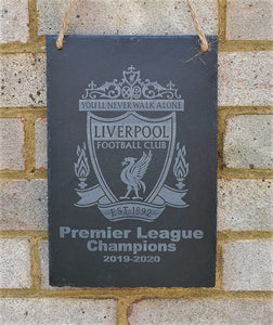 Liverpool Premiership Champions 2019-2020 Commemorative Slate Plaque