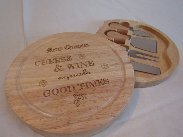 Personalised Cheese Board With Set Of Tools