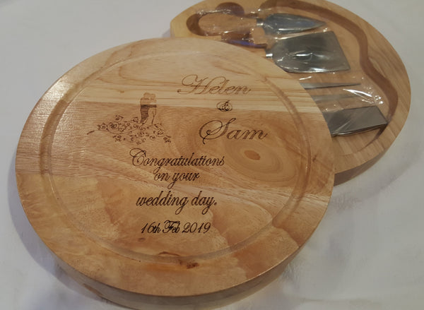 Personalised Cheese Board With Set Of Tools