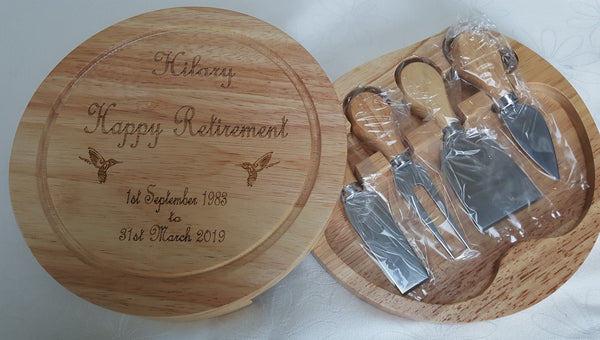 Personalised Cheese Board With Set Of Tools
