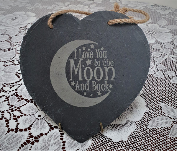 Personalised Heart Shaped Plaque - Slate