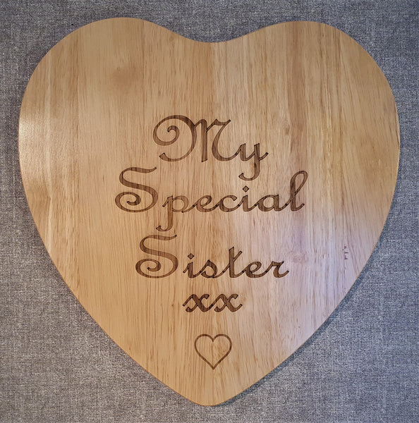 Personalised Heart Shaped Plaque - Wood