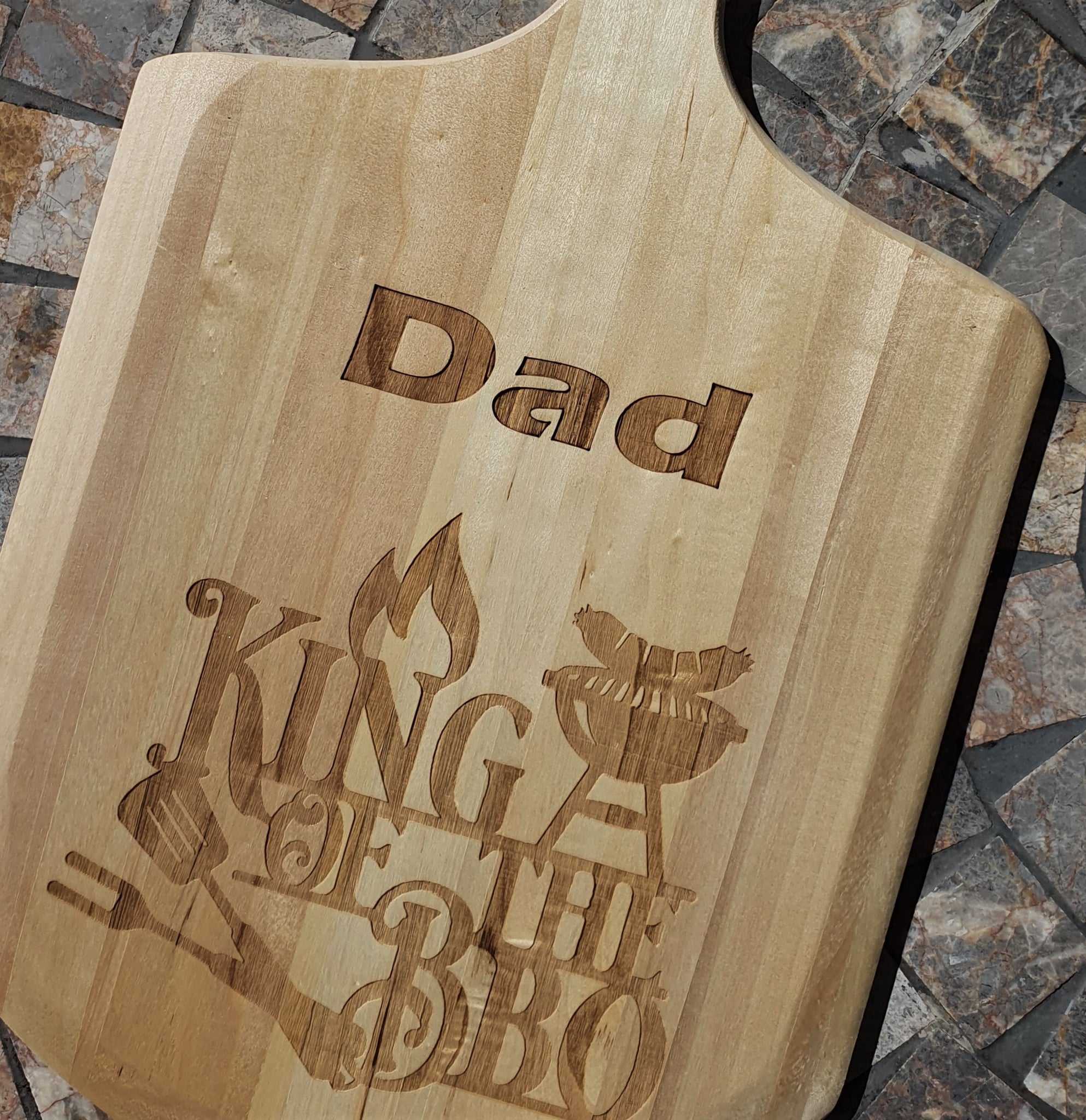 Dad - "King of the Barbeque" - serving board.