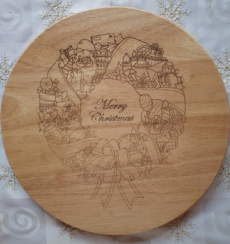 Christmas Wooden Lazy Susan.