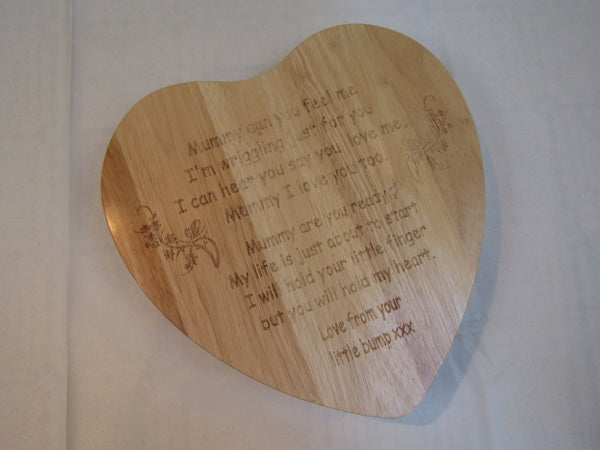 Personalised Heart Shaped Plaque - Wood